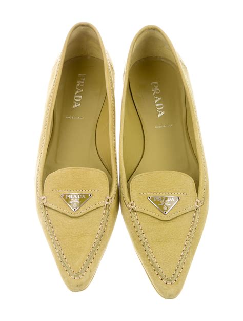 prada suede pointed toe mule flat|prada driving loafers women's.